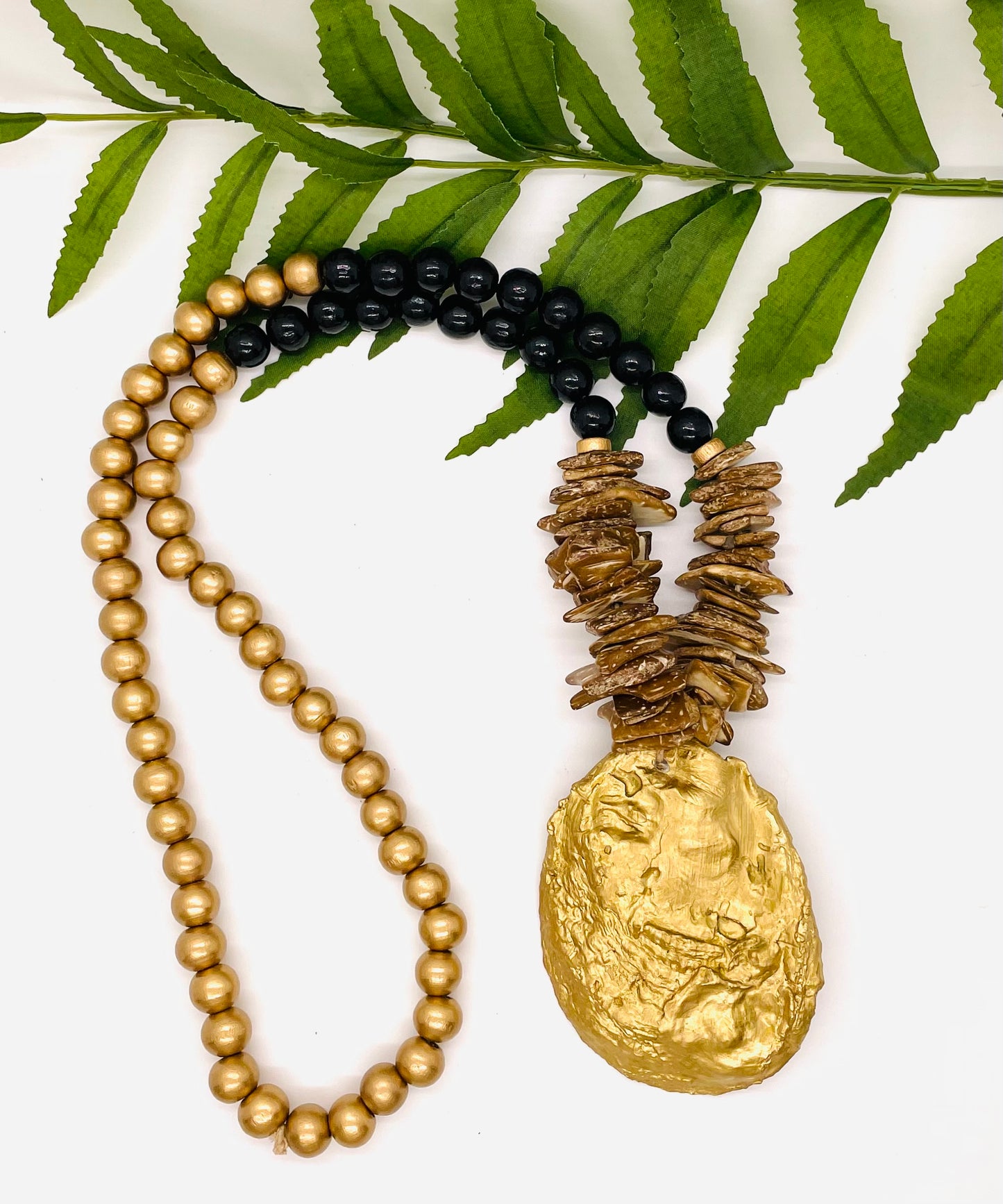 Leopard Print Oyster Shell Necklace