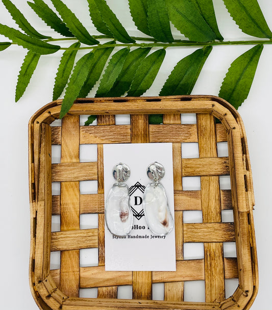 Silver Oyster Shell Earrings